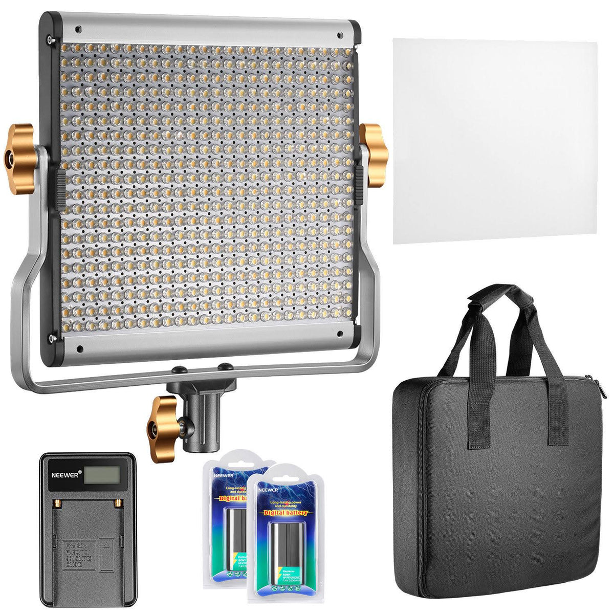Dimmable Bi-Color 480 LED Video Light 3200-5600k with Battery and USB Charger R31307