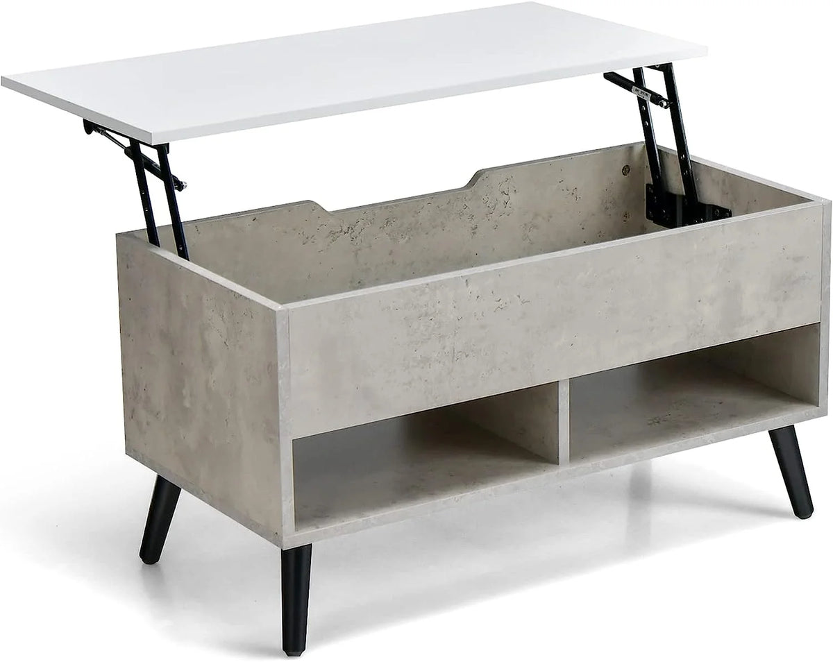 Lift Top Coffee Table with Hidden Compartment and 2 Open Shelves X51790