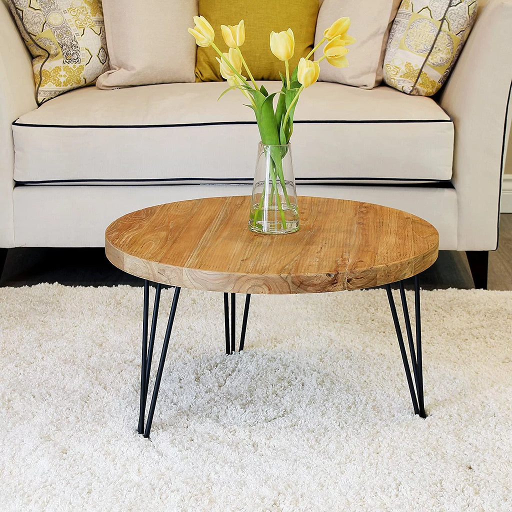 Round Old Elm Wooden Coffee Table C63771