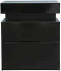 White 3 Drawer Nightstand with LED Q35600