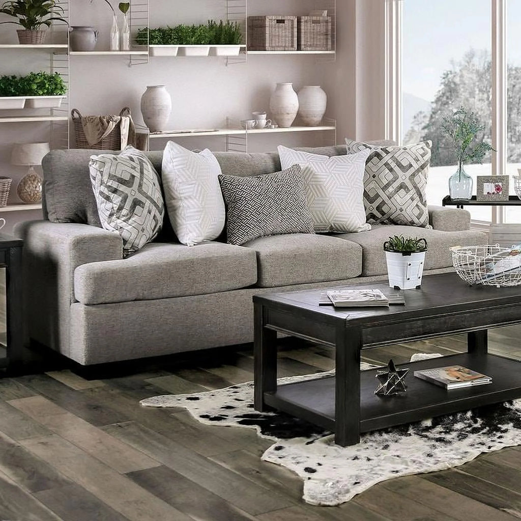Light Gray Microfiber Sofa N6566