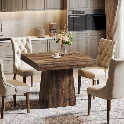 Square Dining Table for 4, 31.5-Inch Pedestal Base Table Y226