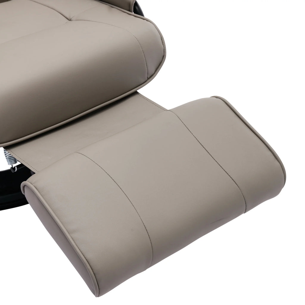 Grey Faux Leather Manual Swivel Recliner with Footrest S254089