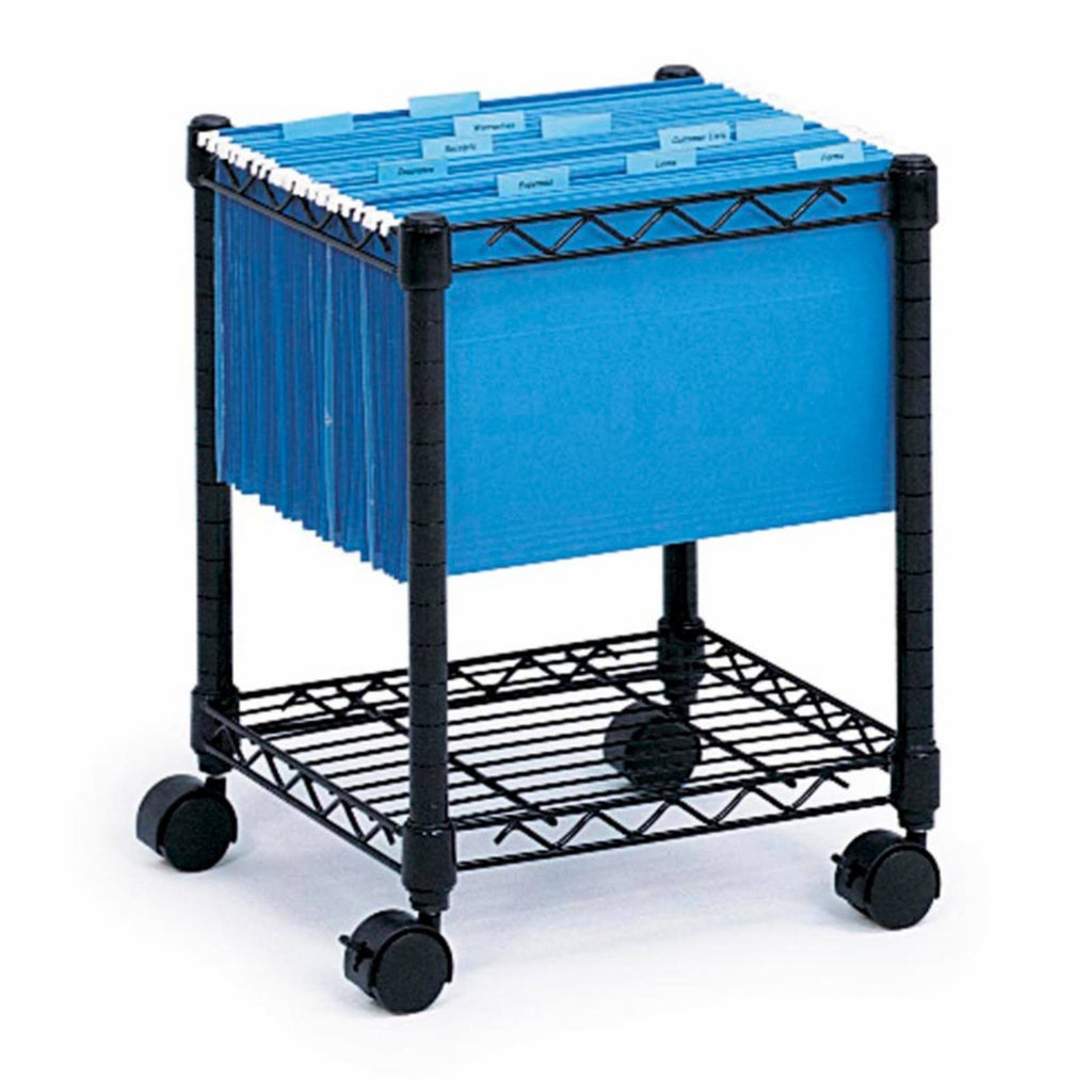 Black Steel Wire Mobile File Cart N988
