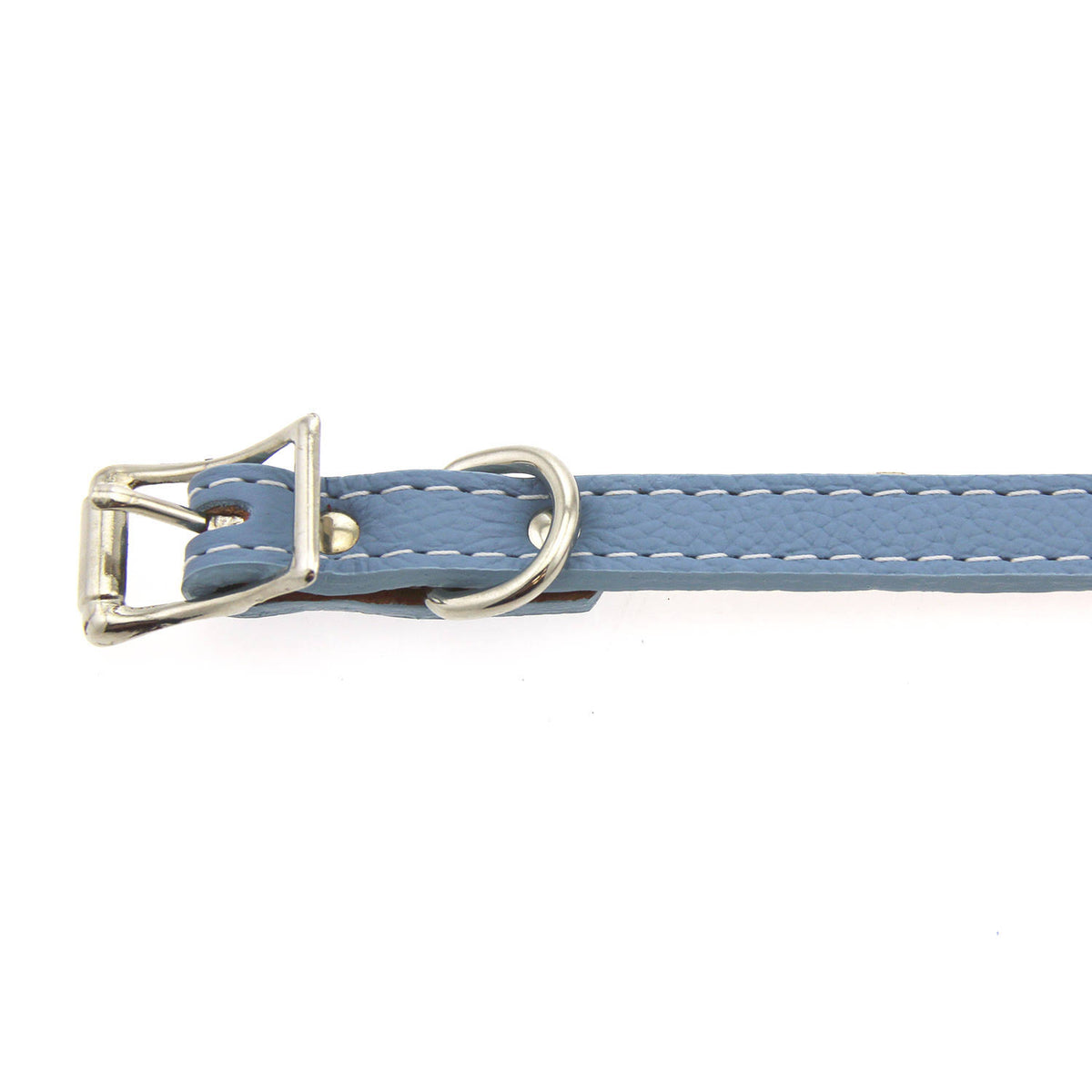 Light Blue Leather Dog Collar H4987