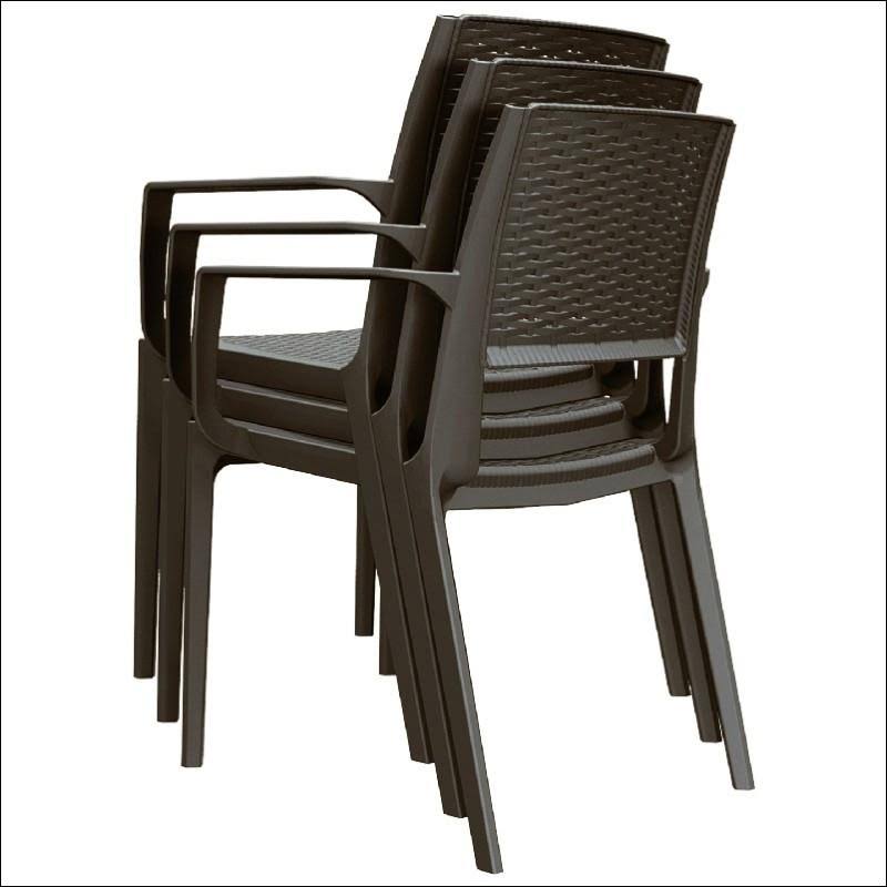 Brown Resin Dining Arm Chair C462