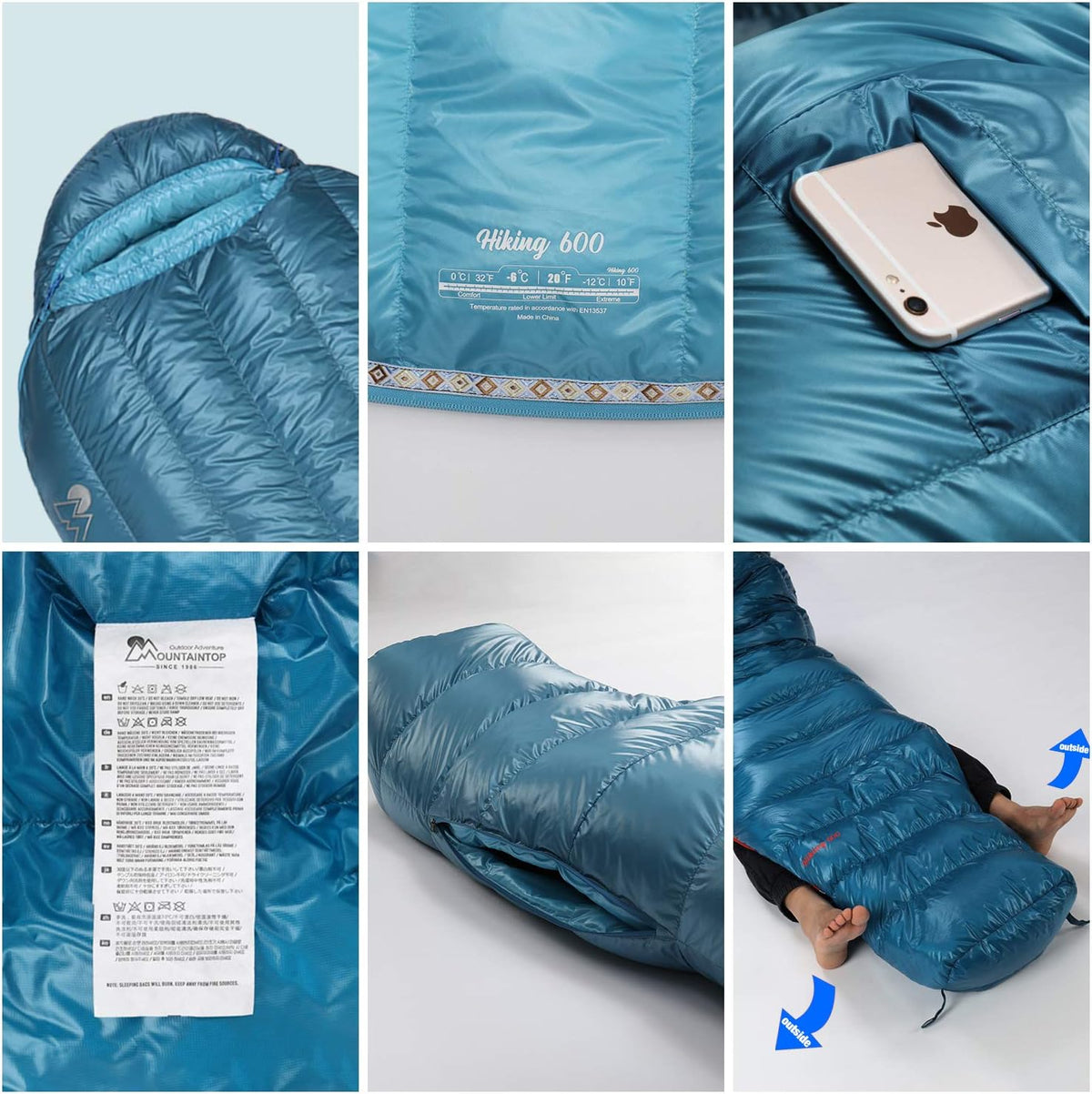 650 Fill Power Duck Down Mummy Sleeping Bag T342154
