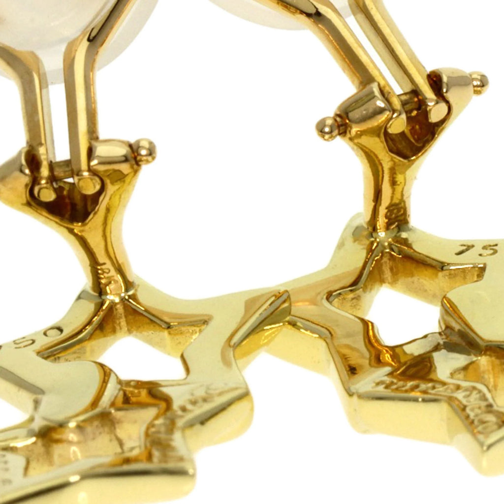 Double Star Earrings K18 Yellow Gold V501