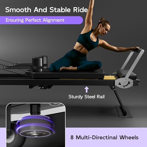 Black Foldable Pilates Reformer Z1914