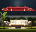 15ft Solar Lights LED Lighted Outdoor Extra Large Market Table Umbrella K2843