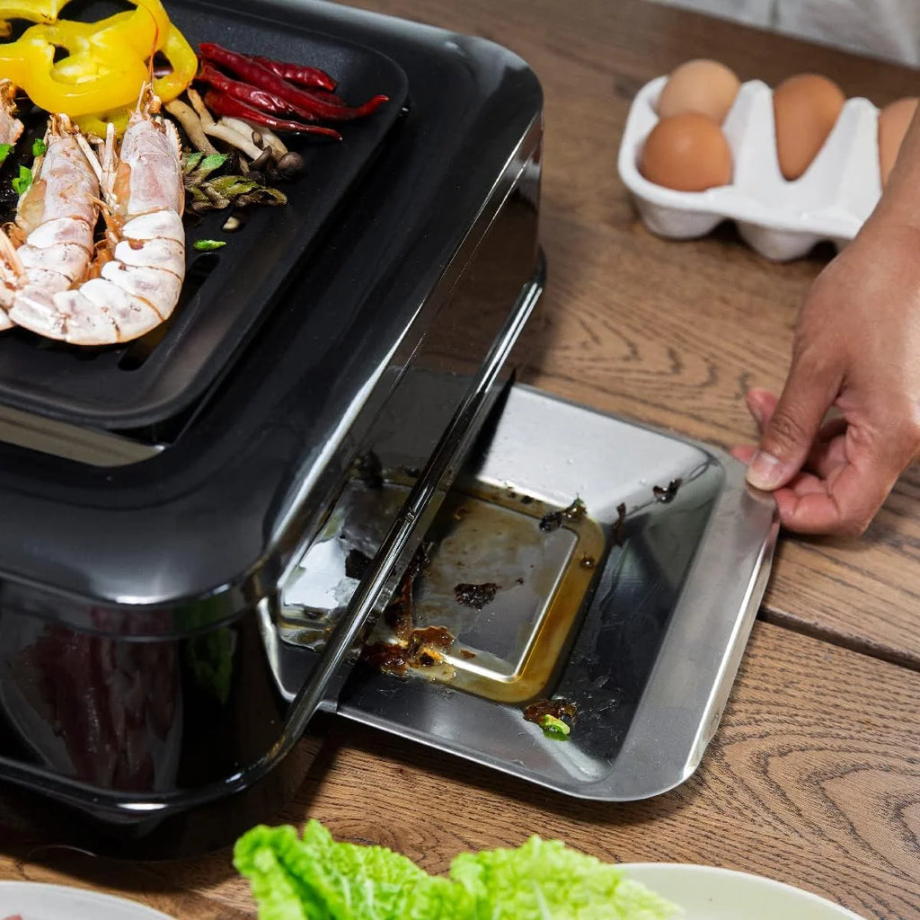 Electric Smokeless Indoor Infrared BBQ Grill with Non-Stick Grate and Drip Tray, Black M140534