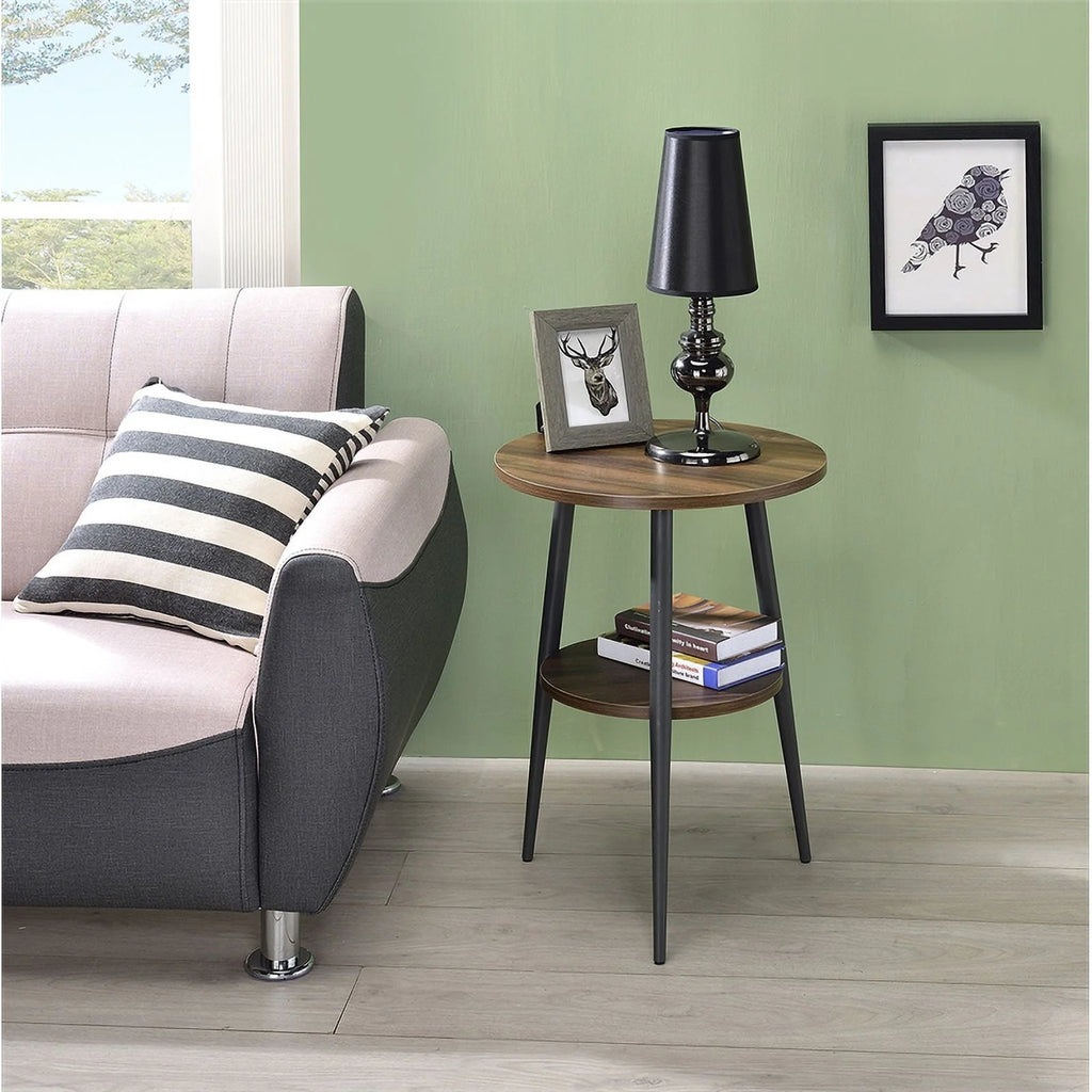 2-Tier Round Wood End Table W55541