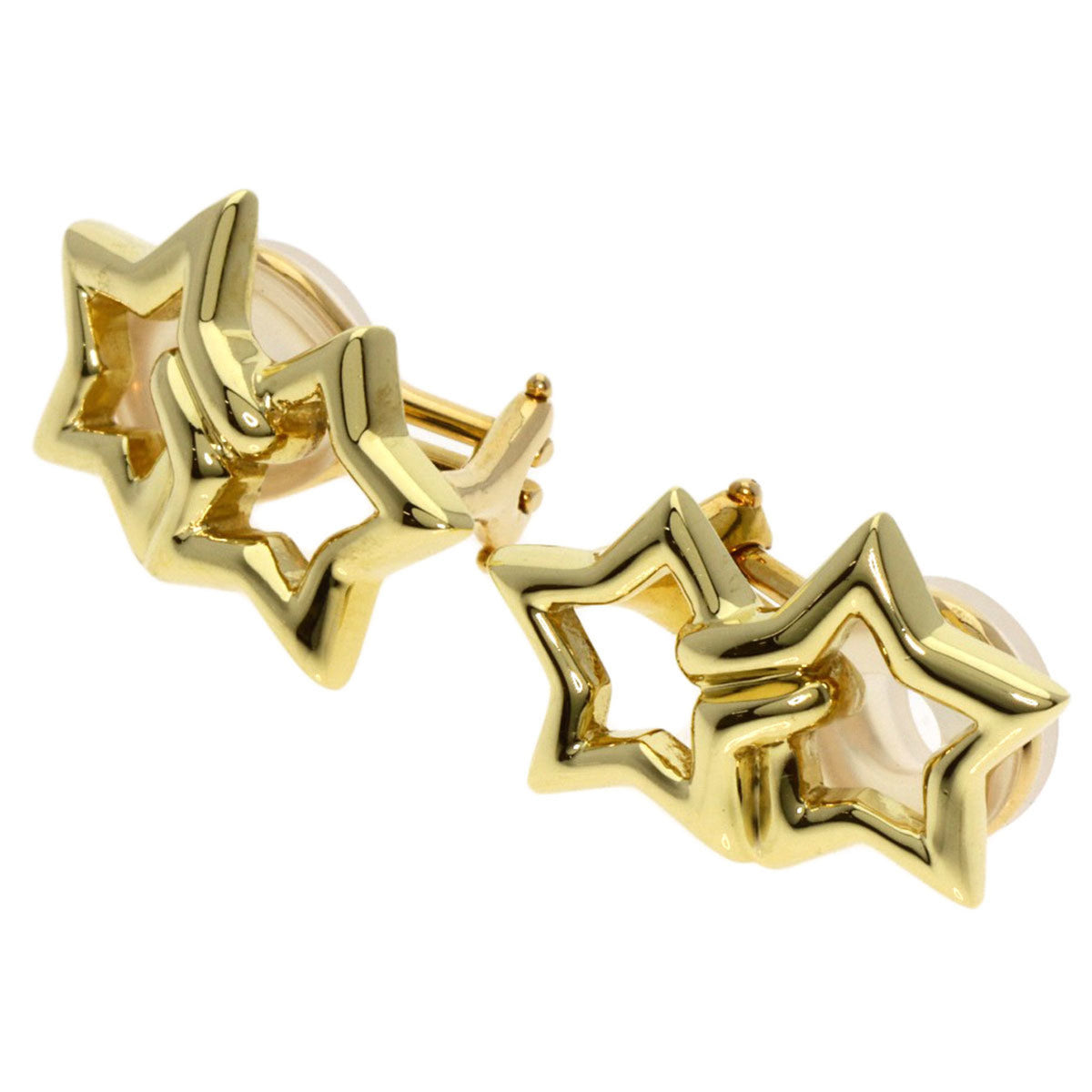 Double Star Earrings K18 Yellow Gold V501