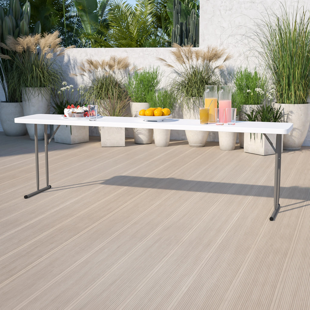 White Plastic Folding Indoor-Outdoor Training Table R994998