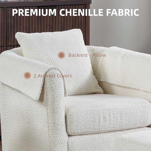 42" Oversized Swivel Barrel Chair with Storage Ottoman G74655
