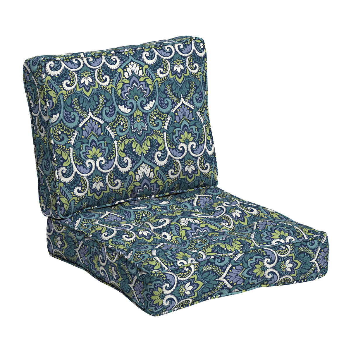 PolyFill Outdoor Deep Seating Cushion Set, 24 x 24, Water Repellant, Fade Resistant, Tufted Deep Seat Bottom and Back Cushion E679