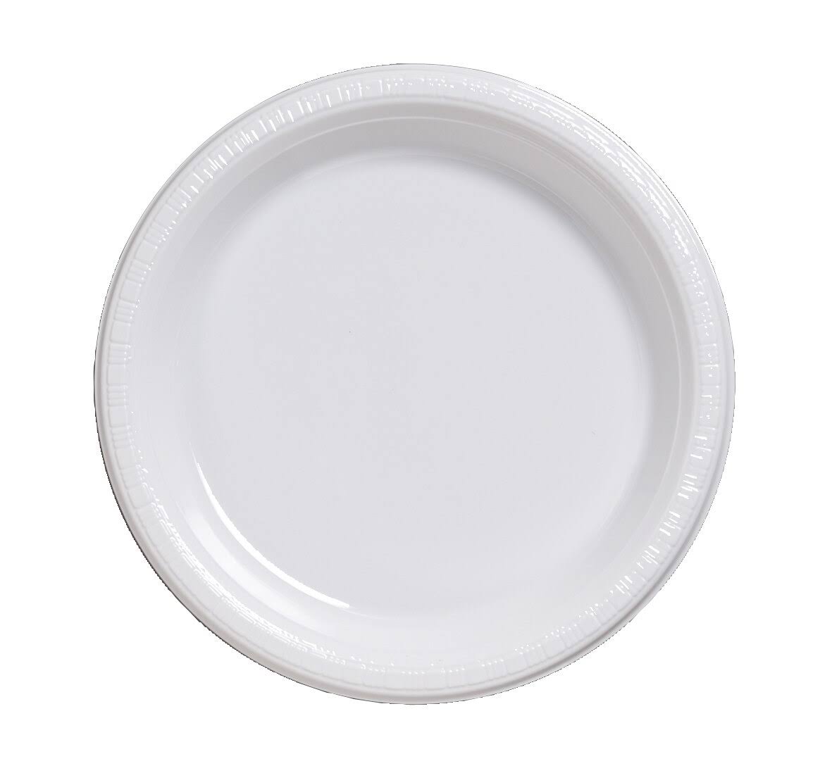 7" White Plastic Plate 50/Pack F305