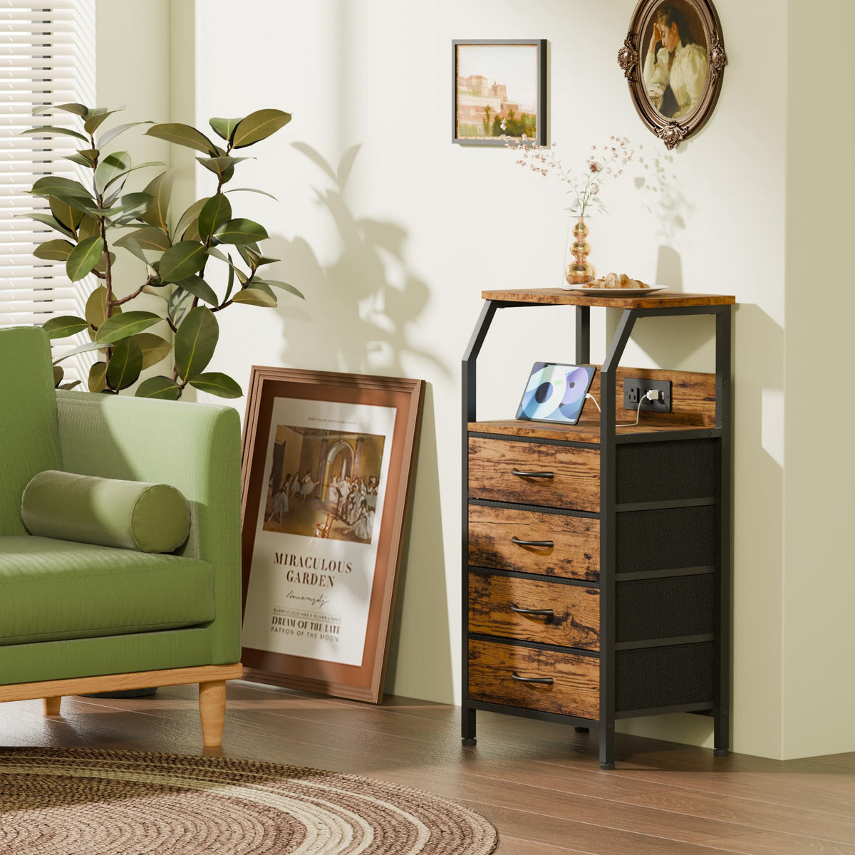 4 Drawer Night Stand with Charging Station S231146