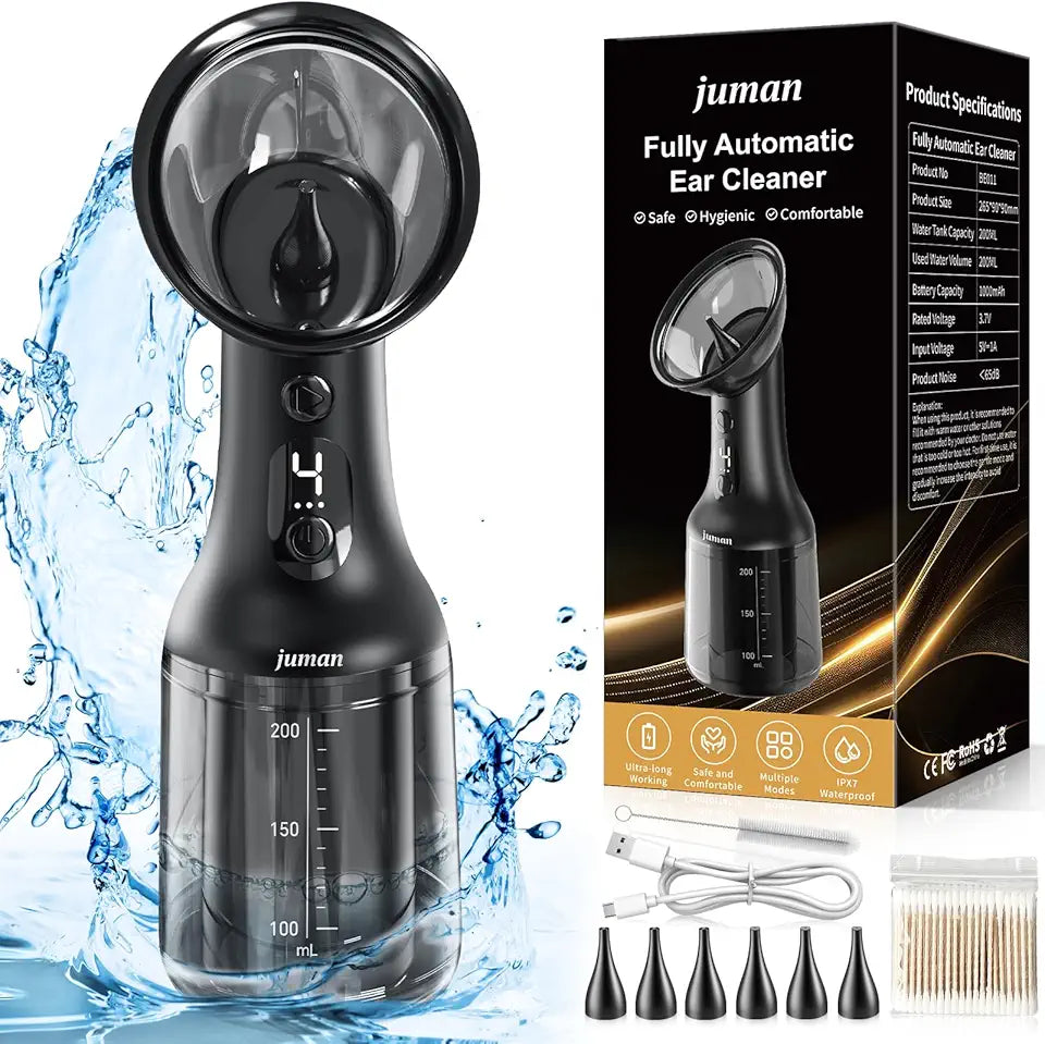 Electric Ear Wax Removal Kit with 4 Pressure Modes and Digital Display C924206