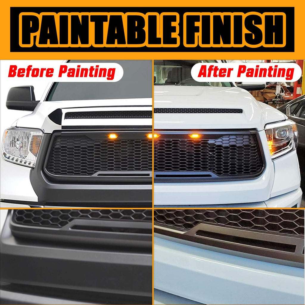 Charcoal Gray ABS Front Grille with Amber LED Lights O903