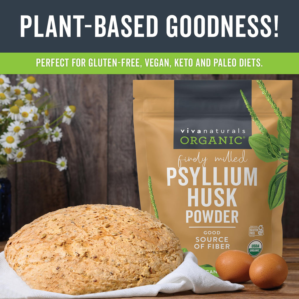 24 oz Organic Psyllium Husk Powder and 100 Count Medicated Cooling Pads D27454