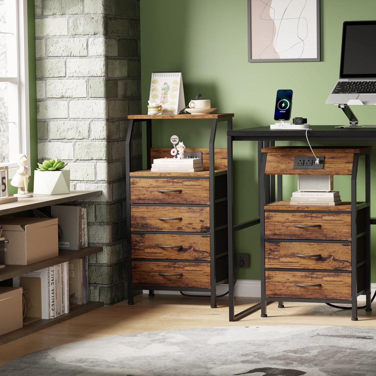 4 Drawer Night Stand with Charging Station S231146