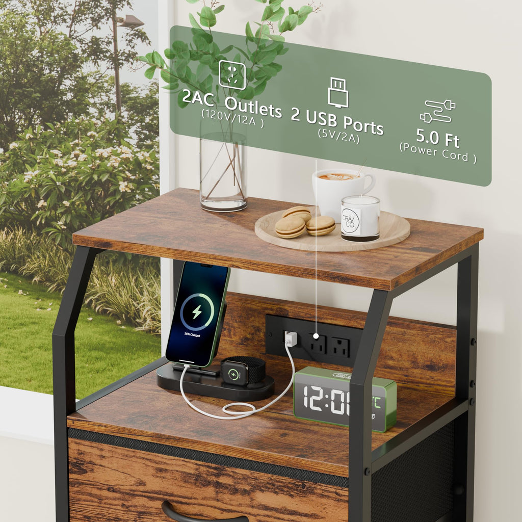 4 Drawer Night Stand with Charging Station S231146