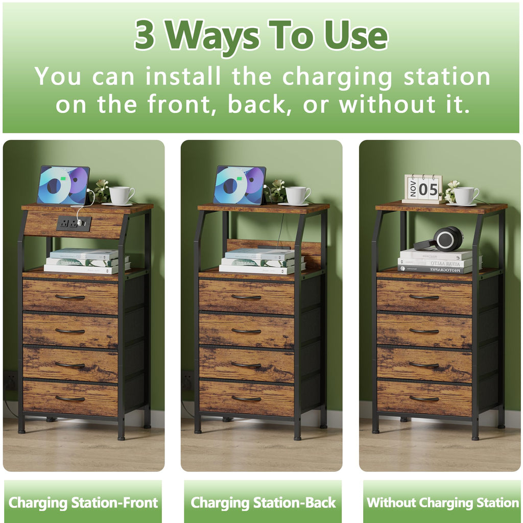 4 Drawer Night Stand with Charging Station S231146