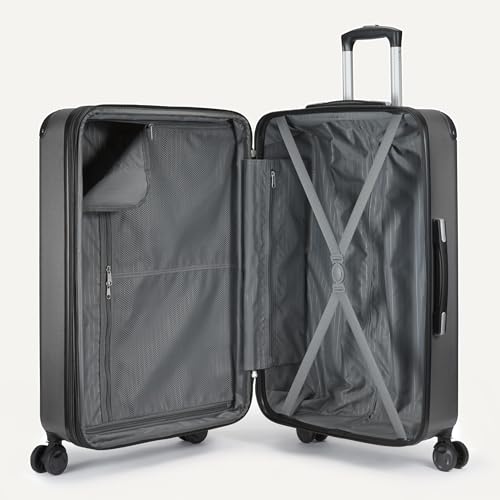 3-Piece Black Luggage Set with 8 Spinner Wheels A49672