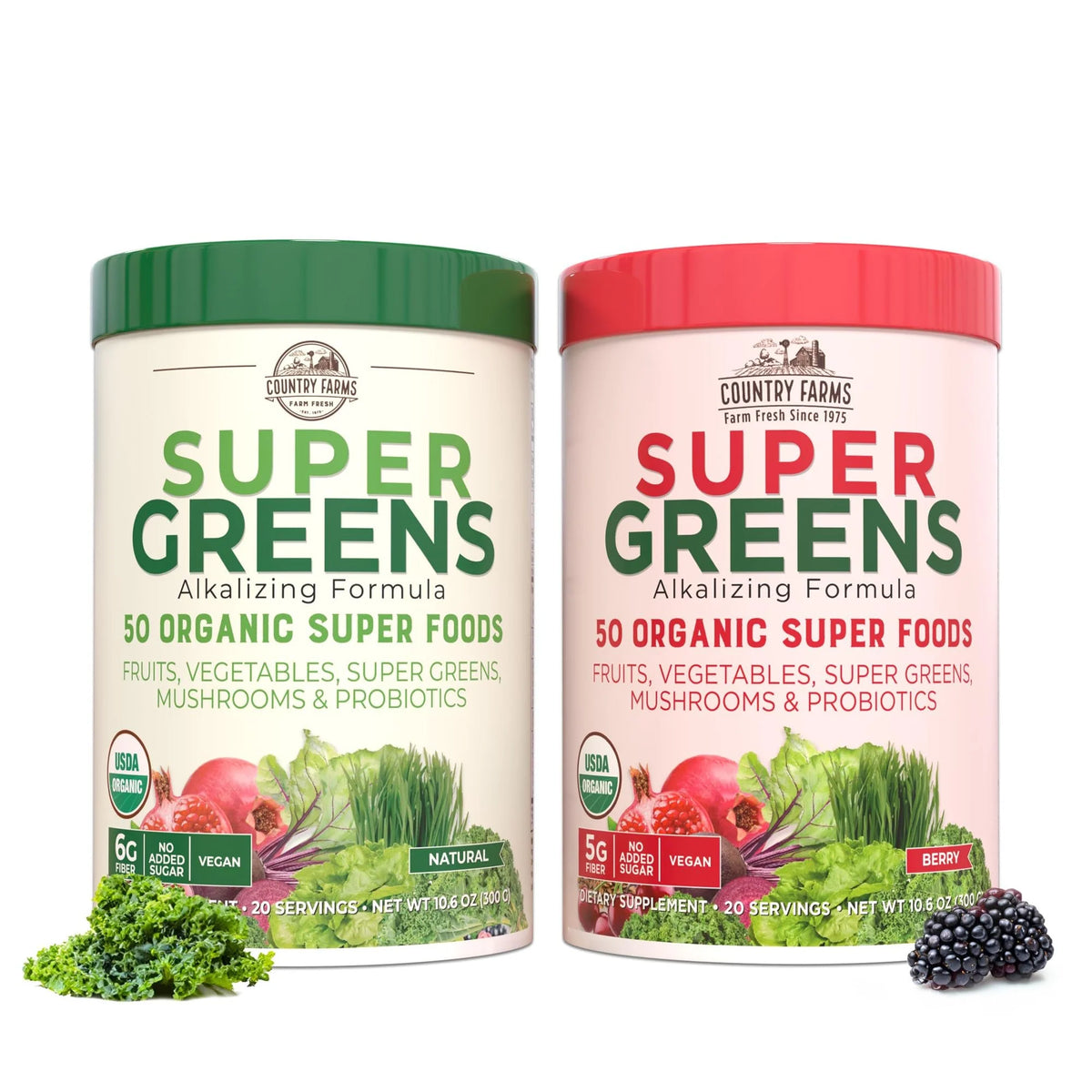 Unflavored Berry Greens Powder with Probiotics Q96700