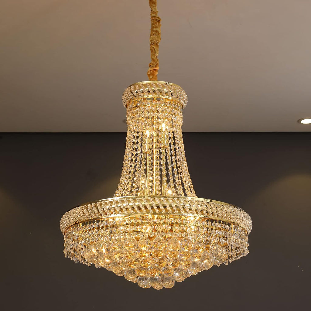 Gold 14 Lights Crystal Chandelier N784