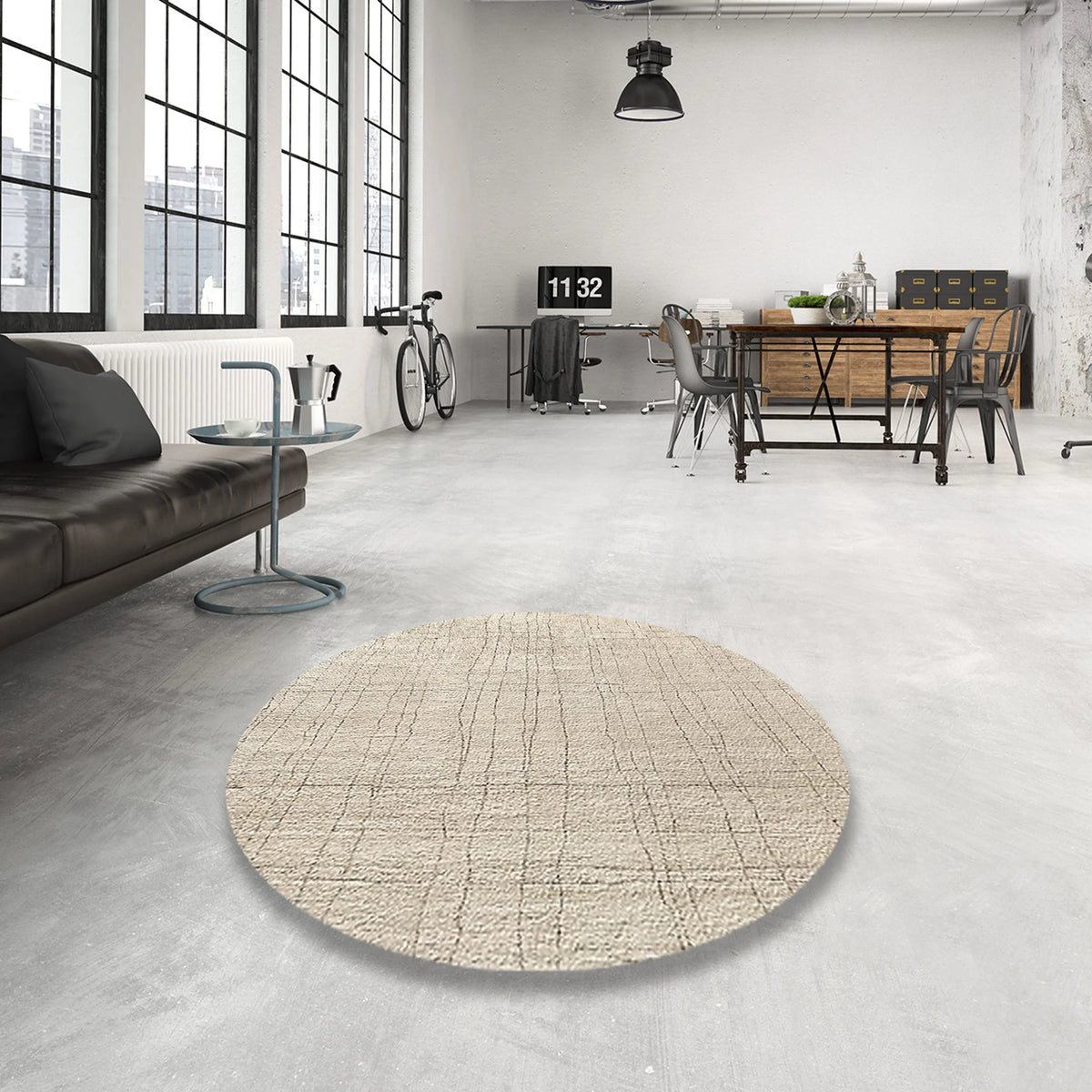 Wheat Beige Solid Rectangle Area Rug R107