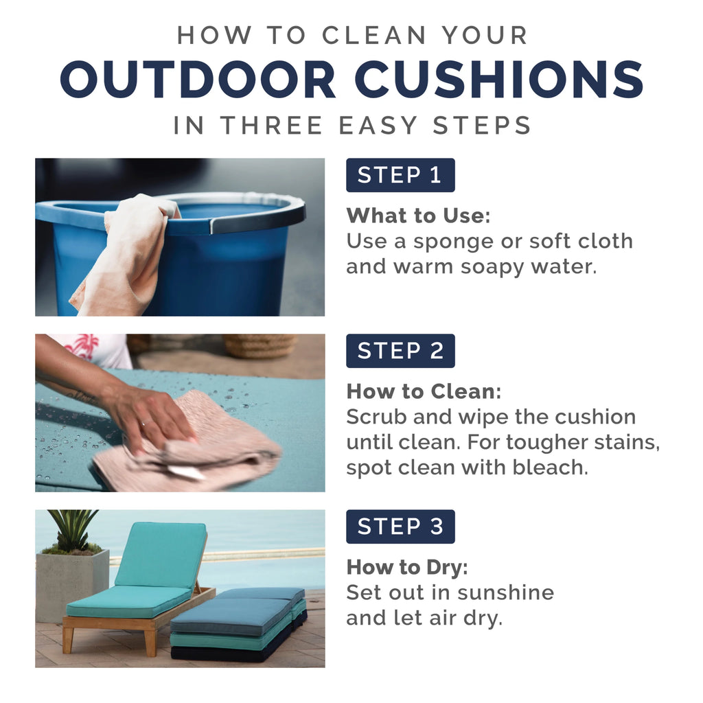 PolyFill Outdoor Deep Seating Cushion Set, 24 x 24, Water Repellant, Fade Resistant, Tufted Deep Seat Bottom and Back Cushion E679