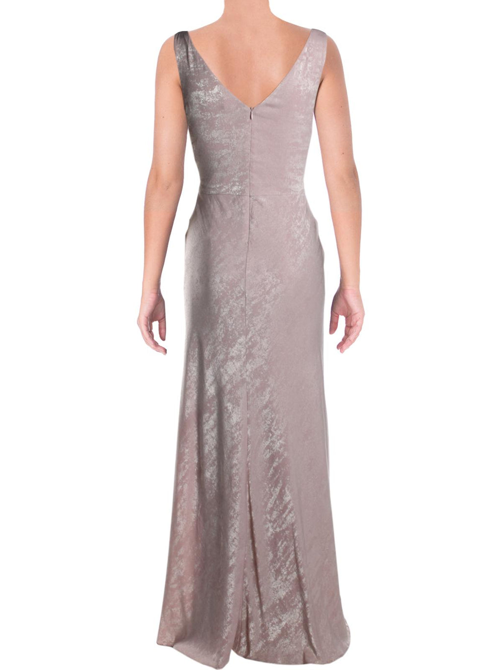 Pink Tie Front Sleeveless V Neck Maxi Sheath Dress S640