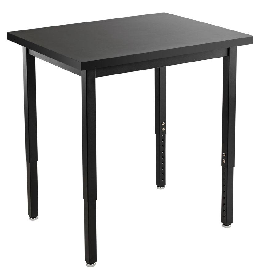 Height Adjustable Black Steel Lab Table with Phenolic Top Q304962