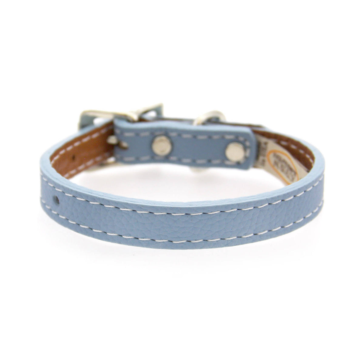Light Blue Leather Dog Collar H4987