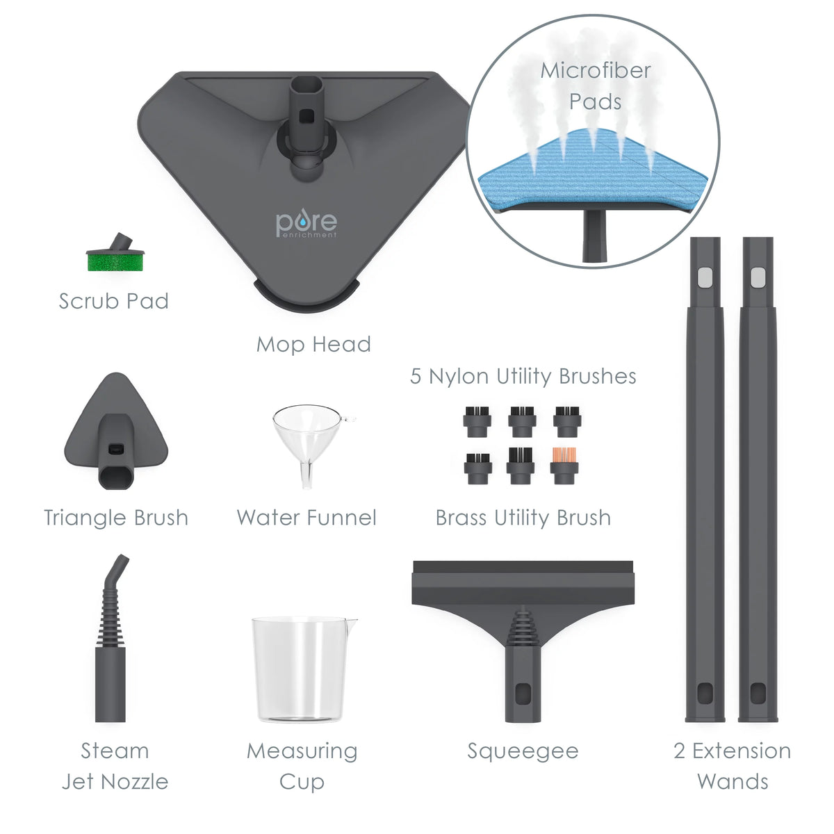 Rolling Steam Cleaner with 18 Accessories M431487