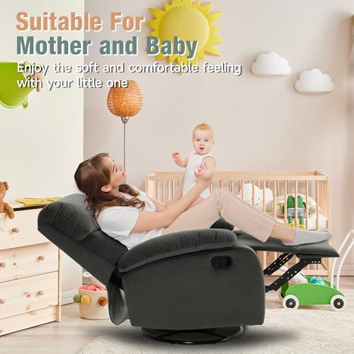 Light Grey Swivel Rocker Recliner W489969