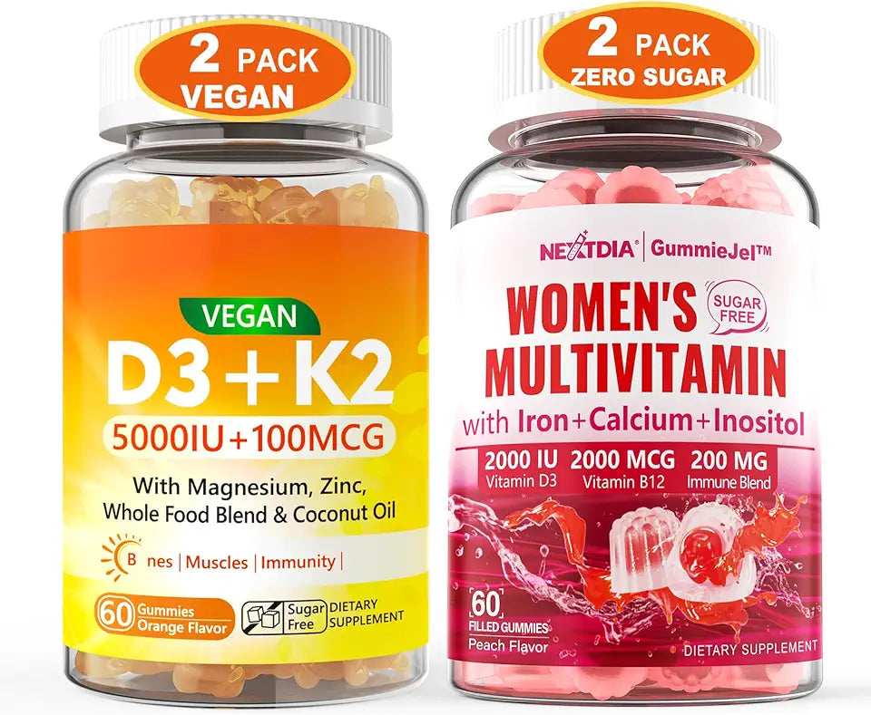 Vegan Vitamin D3 5000IU Gummies + Methylated Multivitamin for Women Gummies C674083