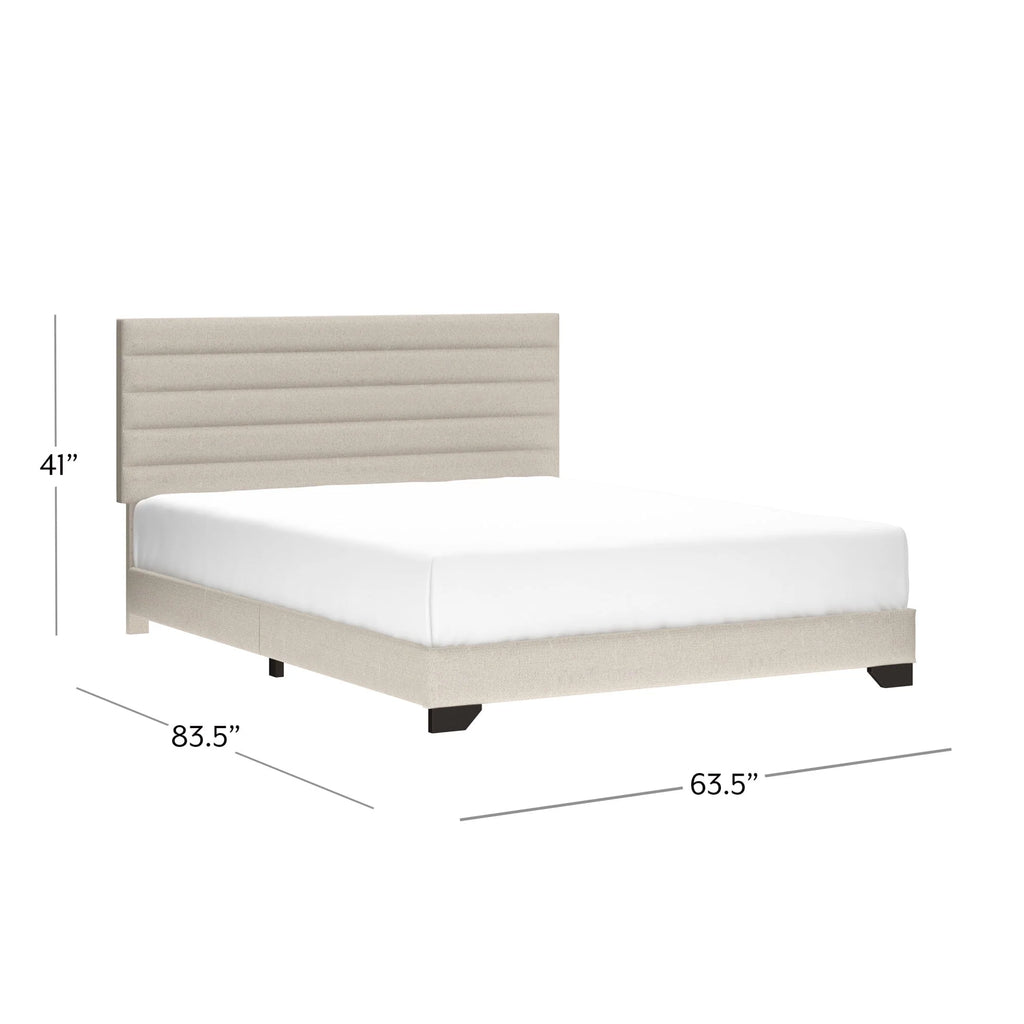 Charcoal Upholstered Queen Platform Bed T6453