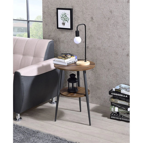 2-Tier Round Wood End Table W55541