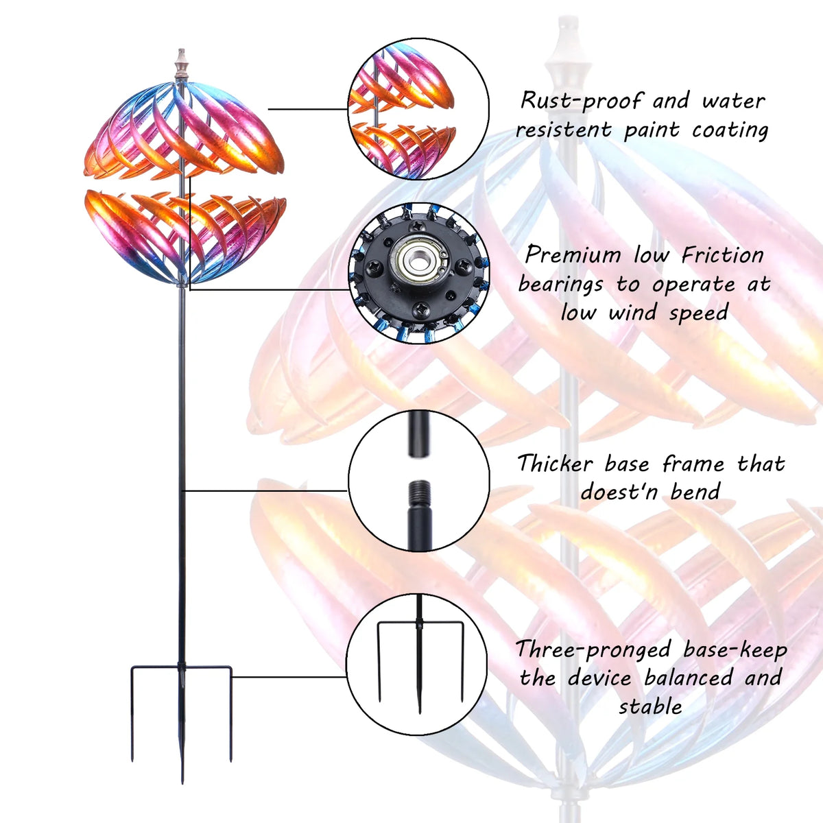6.5FT Metal Kinetic Wind Spinner B428585