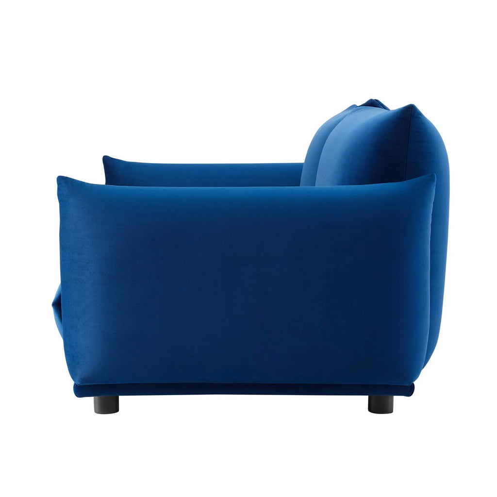 Blue Navy Velvet Loveseat Sofa A4353