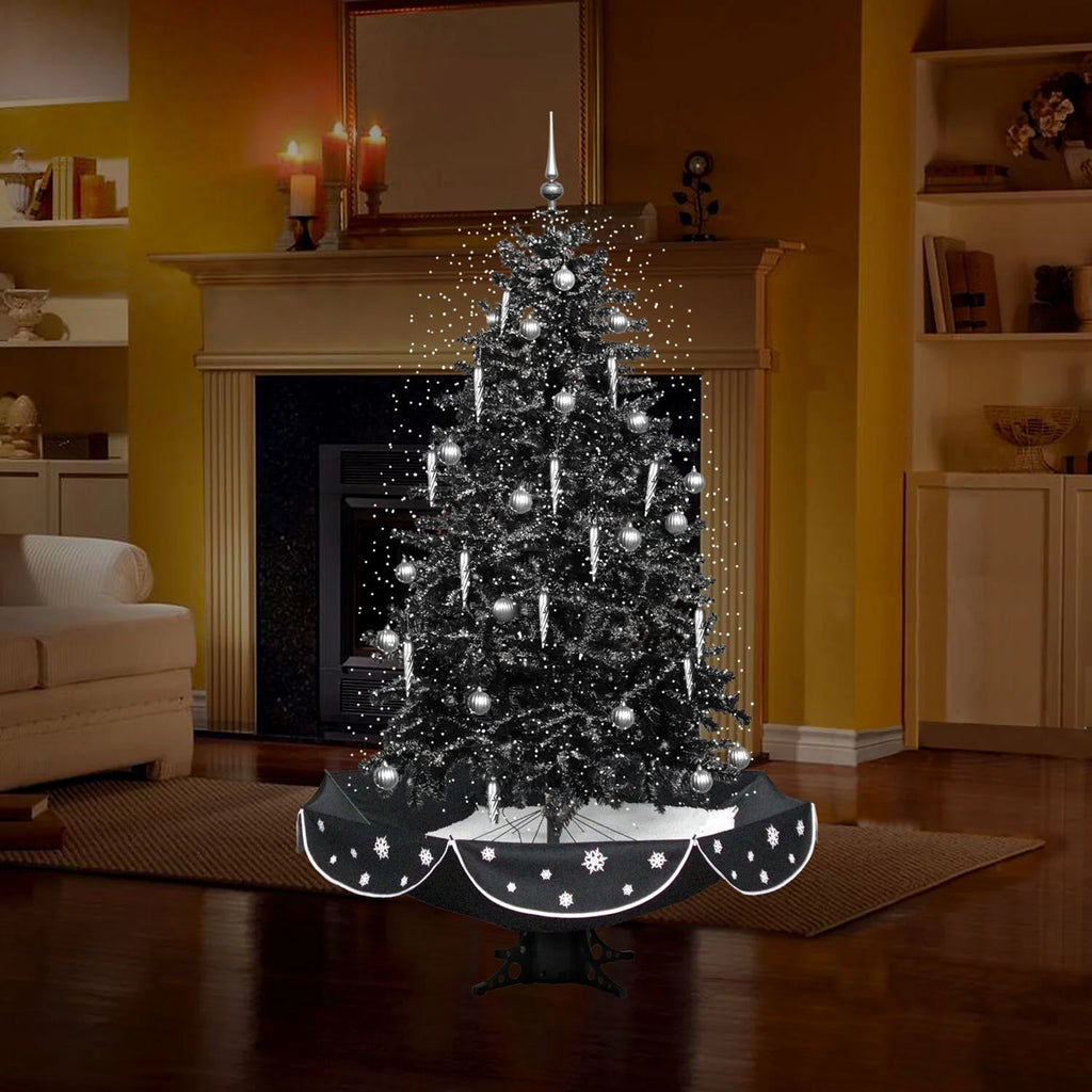 White Prelit LED Musical Christmas Tree with Umbrella Base N120382