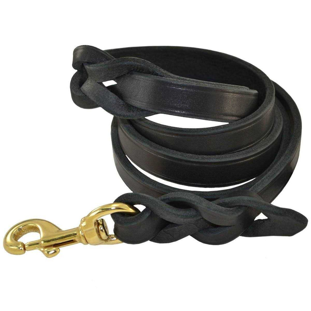 Braided Leather Leash J5325