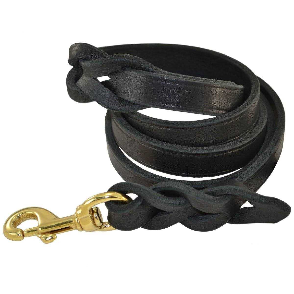 Braided Leather Leash J5325