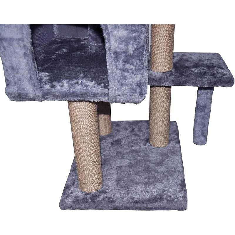 Cat Tree with Scratching Toy Grey Y623821