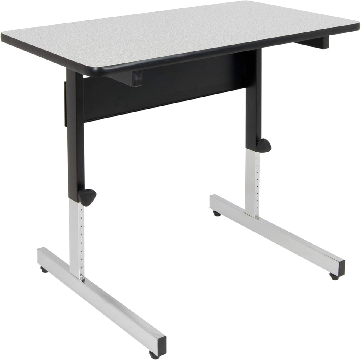 Height Adjustable Office Desk with Black Frame and Grey Top, 36 Inch X5749