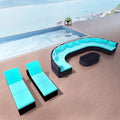13 Piece Poly Rattan Outdoor Sofa Set with Chaise Loungers and Coffee Table F15649