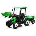 24 V Powered Ride Ons Tractor with Trailer, Green Q90932